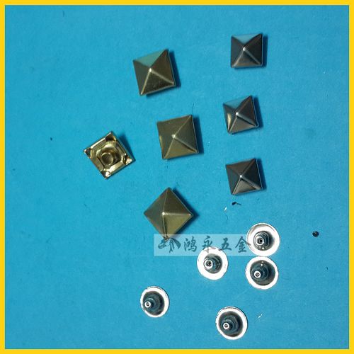 【【东莞厂家】方形金字塔撞钉 金色银色撞钉 金字塔铆钉】广东东莞【